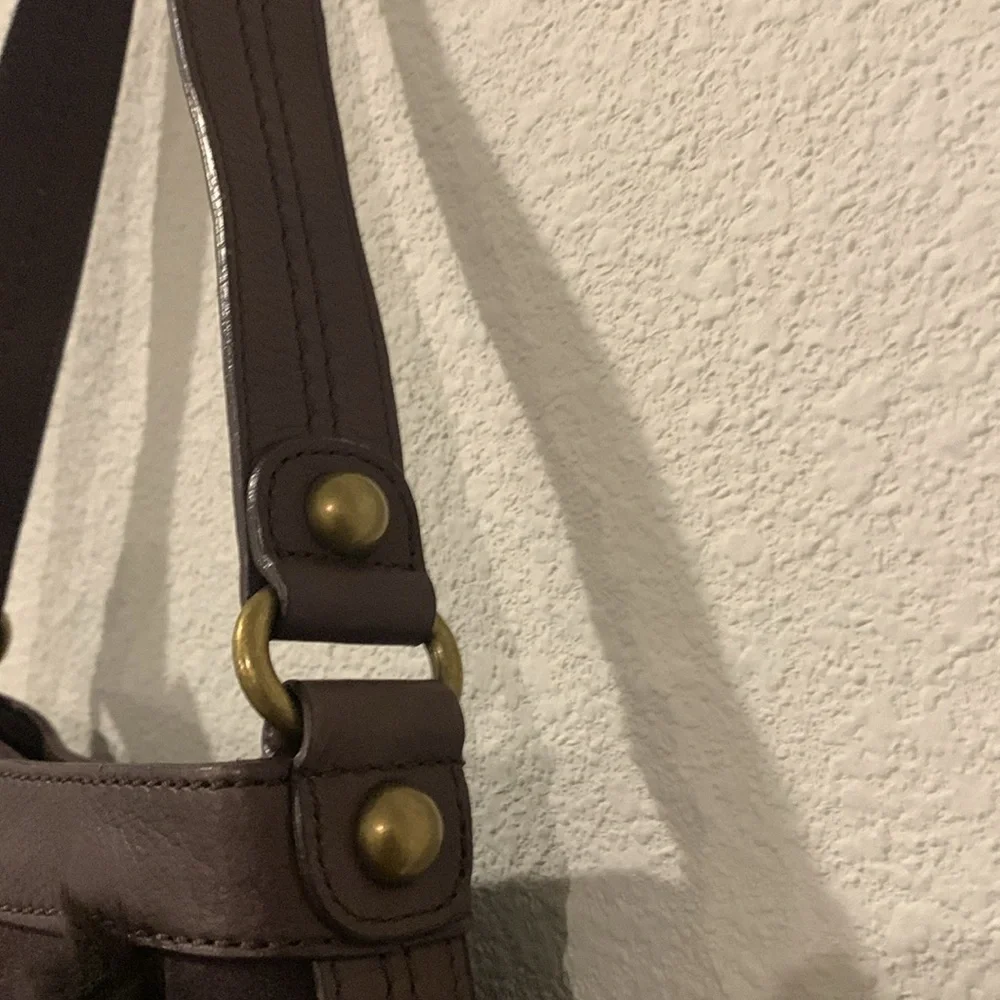 LMT: UGG Australia Suede Leather Shearling Classic Bailey Handbag in Dark Brown
